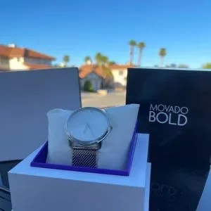 Mens & Ladies Movado Bold Set Movado BOLD Quest Black Dial Gold-Tone Bracelet Watch 40mm  main image 4